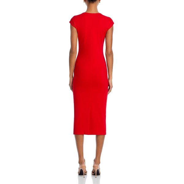 Aqua Womens Below knee Cap Sleeve Midi Dress - Image 6