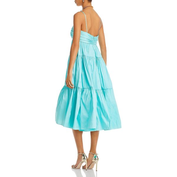 Amsale Womens Trapeze Tiered Pleated Midi Dress - Image 2