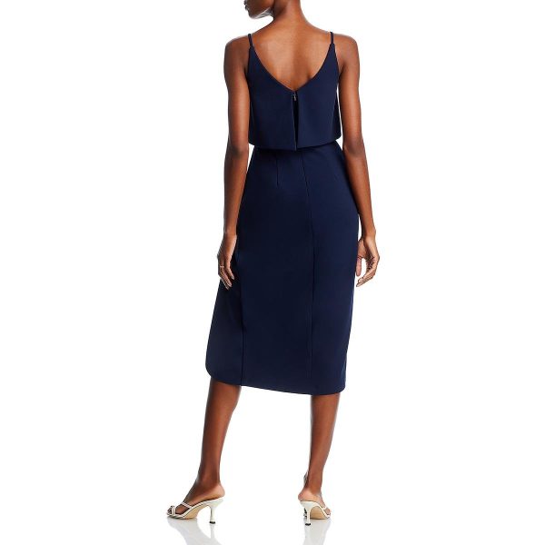 Aqua Womens Crepe Short Midi Dress - Image 2