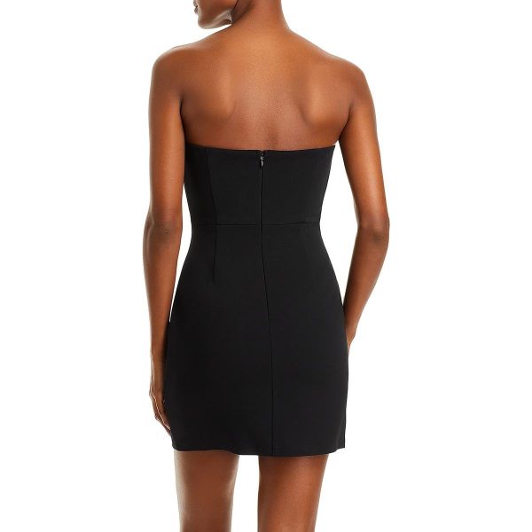 Aqua Womens Faux Wrap Boning Mini Dress - Image 3